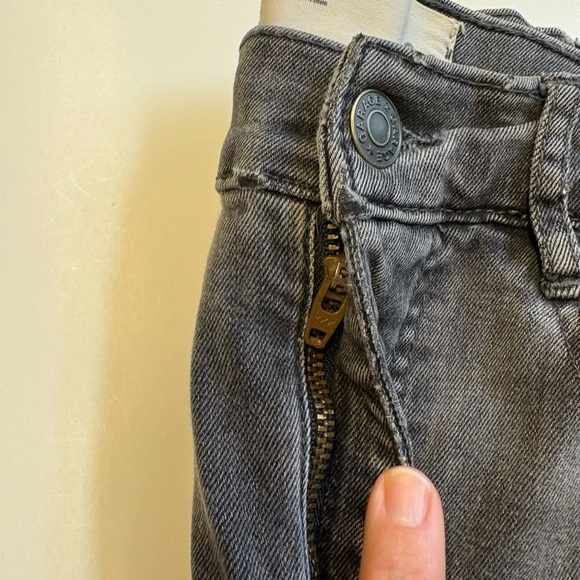 Garage skinny midrise zip and button raw hem grey ankle denim jeans size 00 - Picture 6 of 13